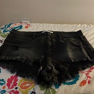 Black Jean shorts size 16